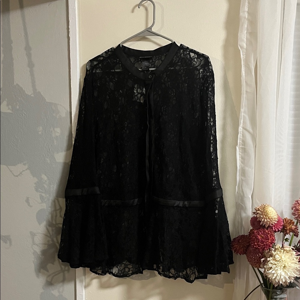 Ashley Stewart Black Lace Blouse